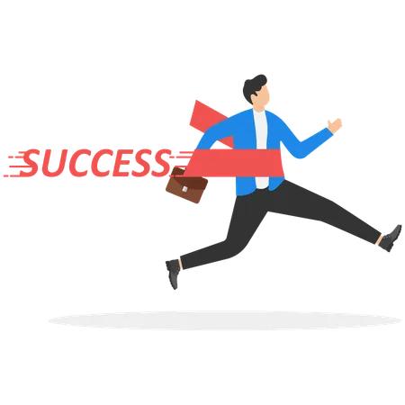 Businessman achieving business success  Illustration