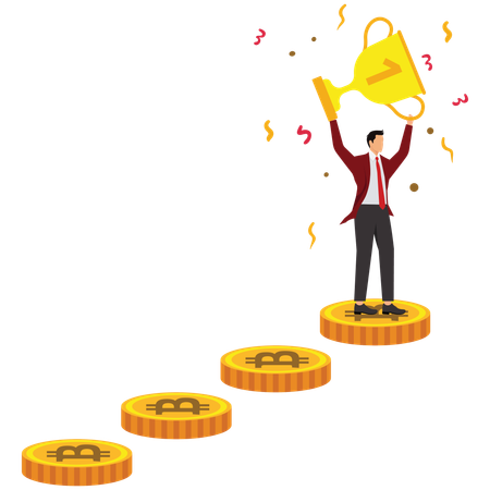 Businessman achieving business success  Illustration