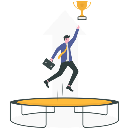 Businessman achieving business success  Illustration