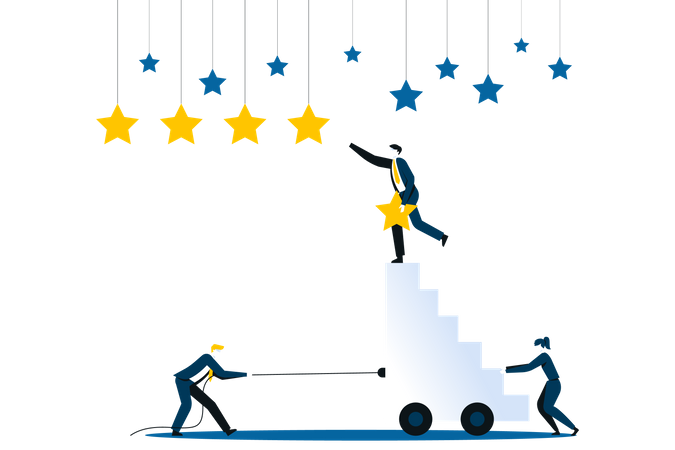 Businessman achieving business success  Illustration