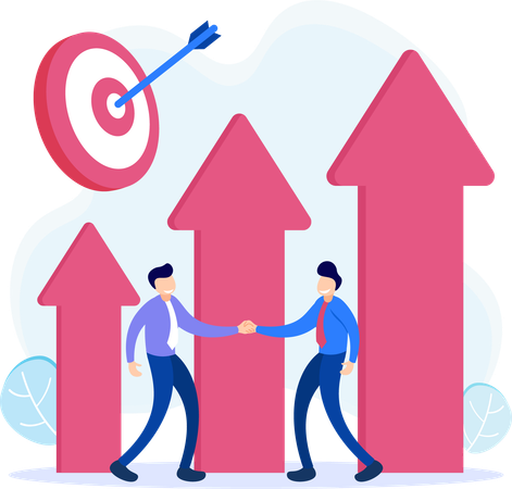 Businessman achieving business target  Illustration