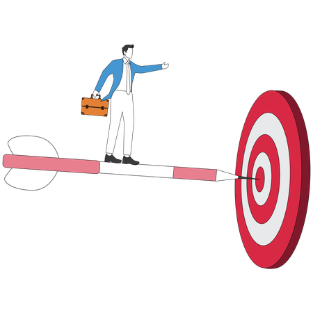 Businessman achieving business target  Illustration