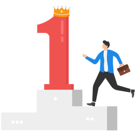 Businessman achieving business target  Illustration