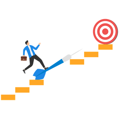Businessman achieving business target  Illustration