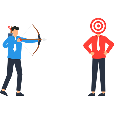 Businessman achieving business target  Illustration