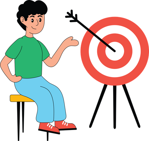 Businessman achieving business target  Illustration