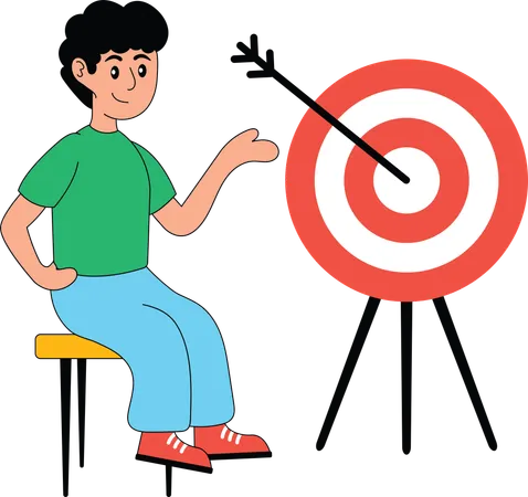 Businessman achieving business target  Illustration