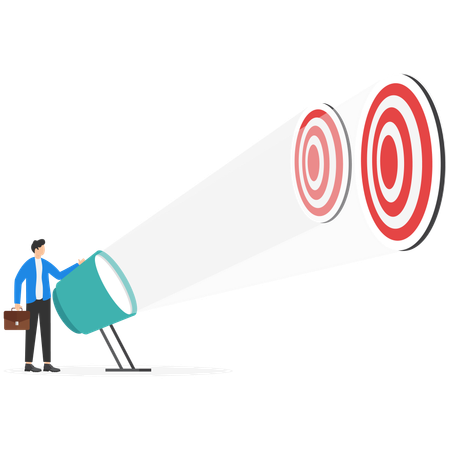 Businessman achieving business target  Illustration
