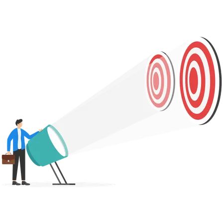 Businessman achieving business target  Illustration