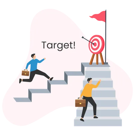 Businessman achieving business target  Illustration