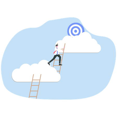 Businessman achieving business target  Illustration