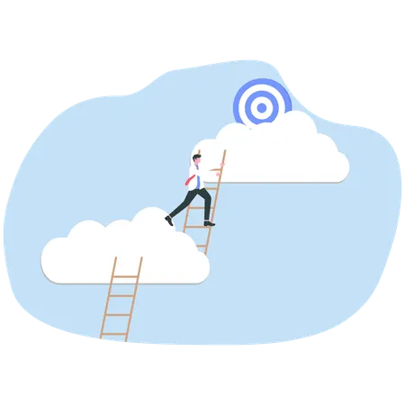 Businessman achieving business target  Illustration