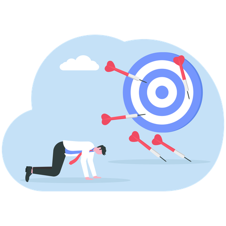 Businessman achieving business target  Illustration