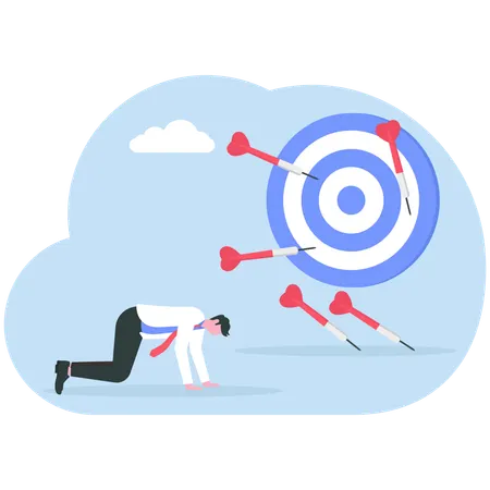 Businessman achieving business target  Illustration