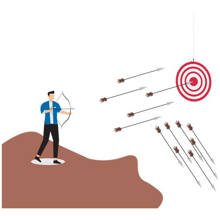 Businessman achieving business target  Illustration