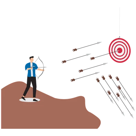 Businessman achieving business target  Illustration