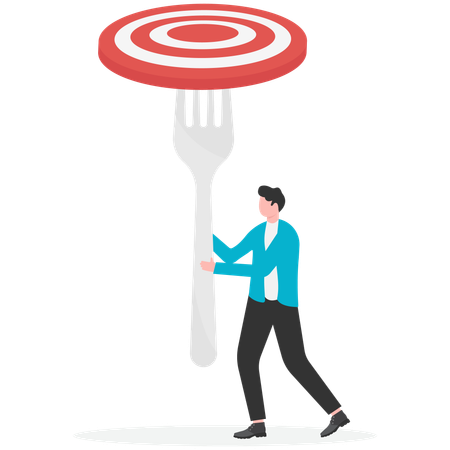 Businessman achieving business target  Illustration