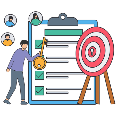 Businessman achieving business target  Illustration