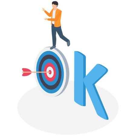 Businessman achieving business target  Illustration