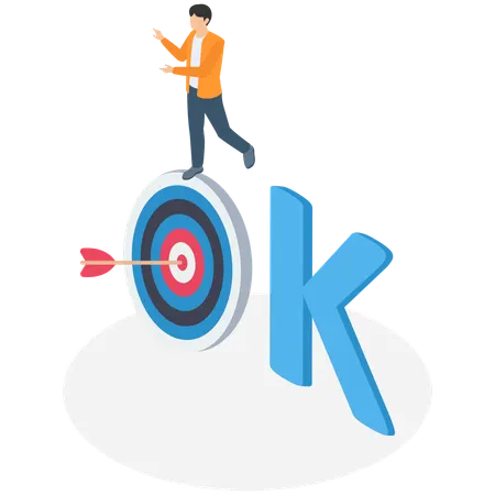 Businessman achieving business target  Illustration