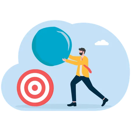 Businessman achieving business target  Illustration