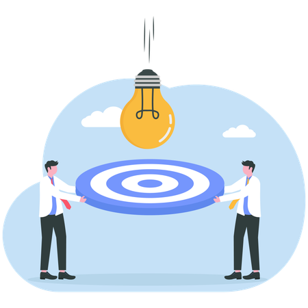 Businessman achieving business target  Illustration