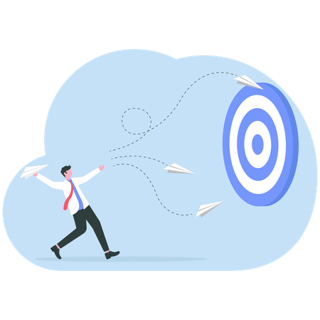 Businessman achieving business target  Illustration