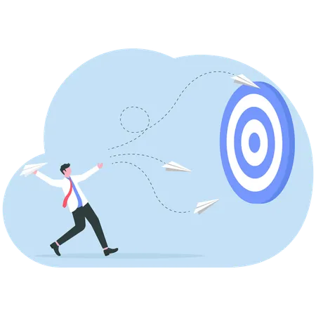 Businessman achieving business target  Illustration