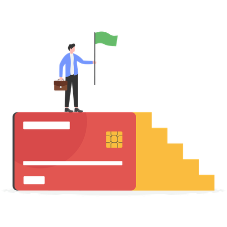 Businessman achieving business target  Illustration