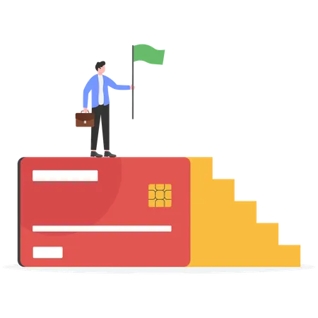 Businessman achieving business target  Illustration