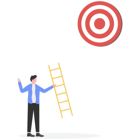 Businessman achieving business target  Illustration