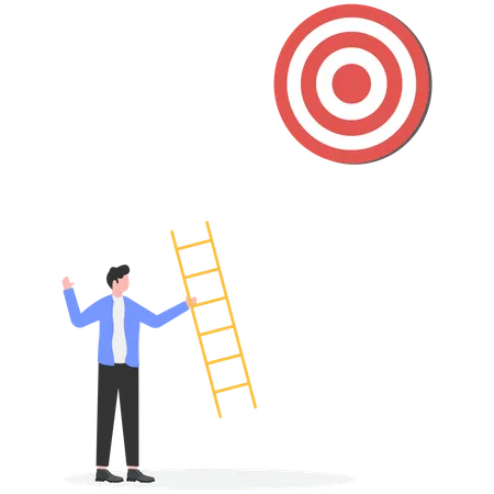 Businessman achieving business target  Illustration