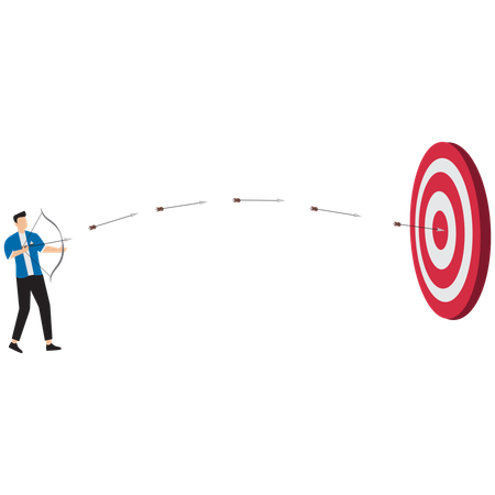 Businessman achieving business target  Illustration