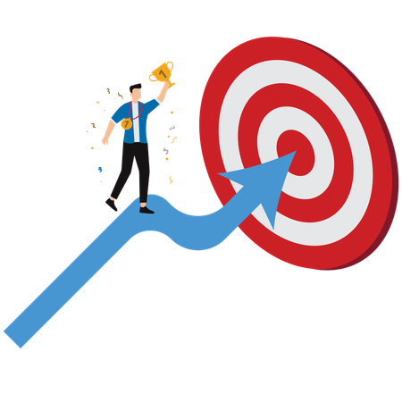 Businessman achieving business target  Illustration