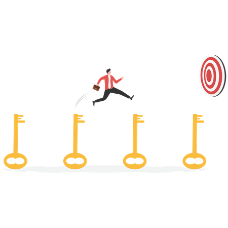 Businessman achieving business target  Illustration