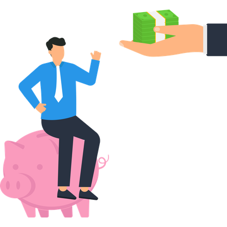 Businessman achieving financial success  Illustration
