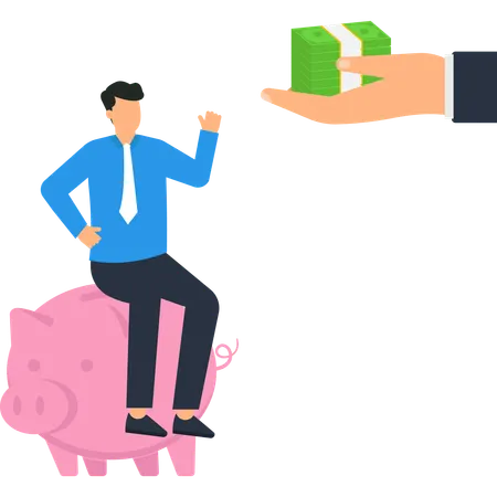 Businessman achieving financial success  Illustration
