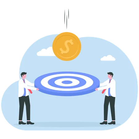 Businessman achieving financial target  Illustration