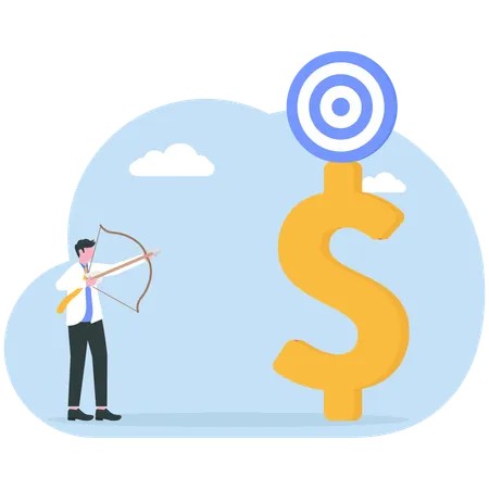 Businessman achieving financial target  Illustration