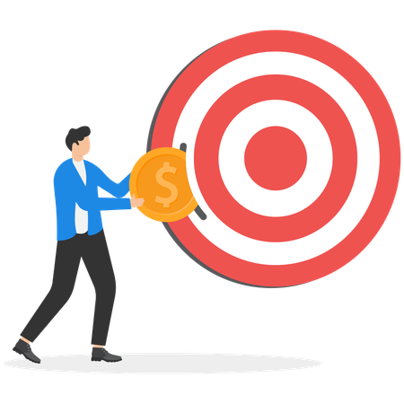 Businessman achieving financial target  Illustration