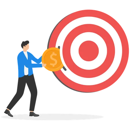 Businessman achieving financial target  Illustration