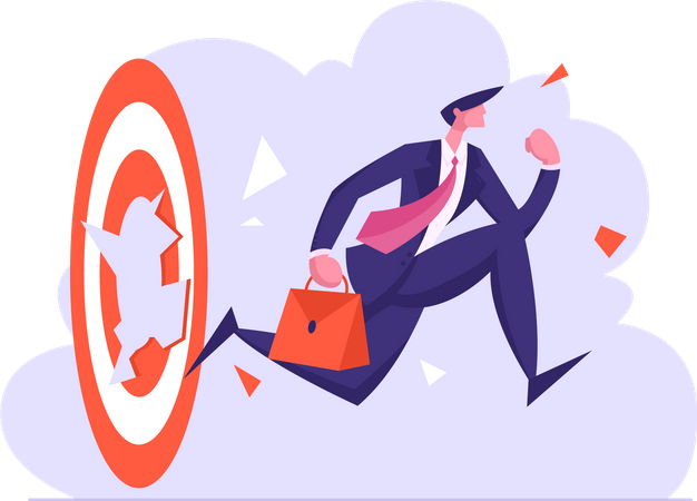 Businessman achieving goal  Illustration