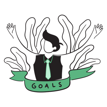Businessman achieving goals  Illustration