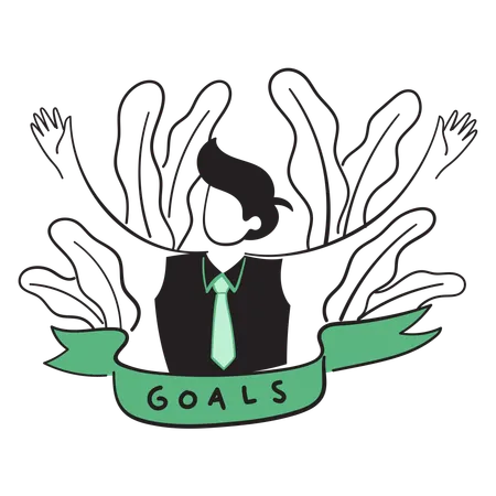 Businessman achieving goals  Illustration