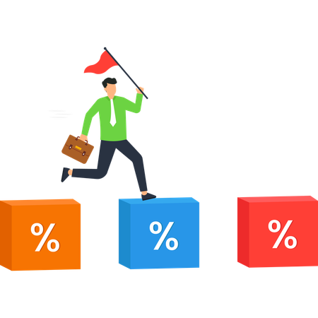 Businessman Achieving Success  Illustration