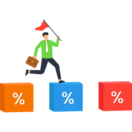Businessman Achieving Success  Illustration