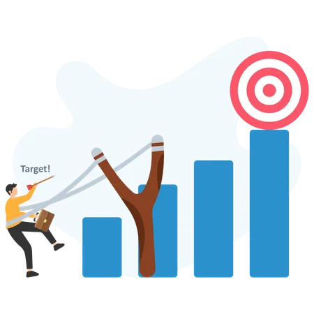 Businessman achieving target goal  Illustration