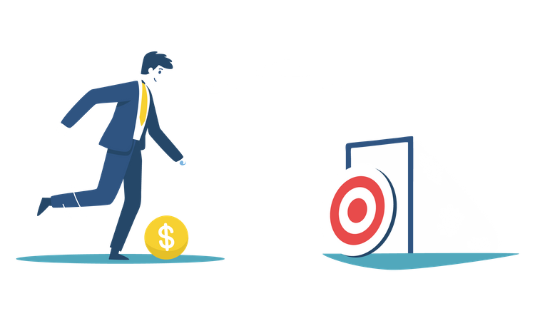 Businessman achieving target  Illustration