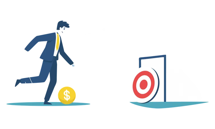 Businessman achieving target  Illustration