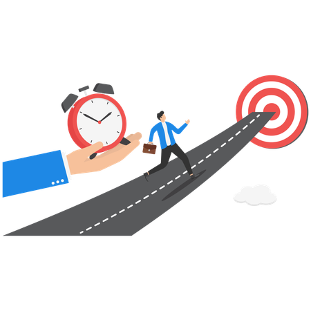 Businessman achieving target on time  Illustration